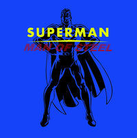 Thumbnail for Superman Man Of Steel Standing Figure Logo on Blue Fitted Sheer Tank Top for Women - TshirtNow.net - 2