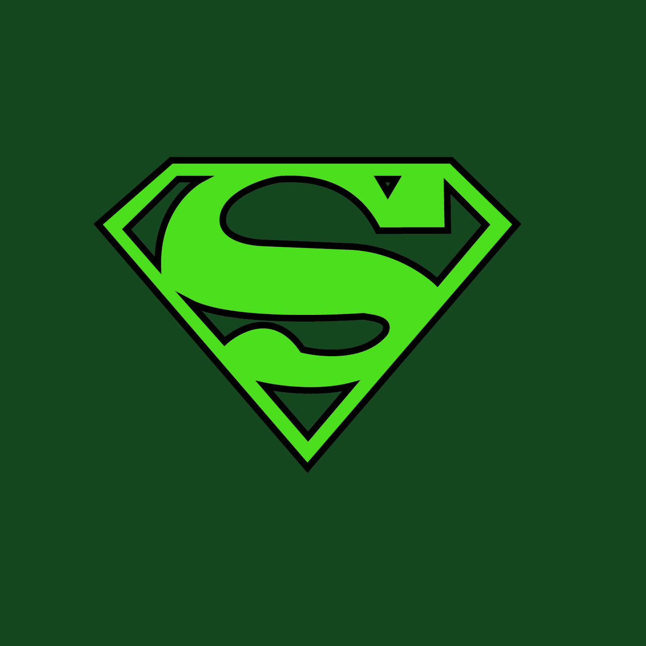Superman Green Logo on Dark Green Colored Fitted tshirt for Women - TshirtNow.net - 2
