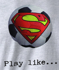 Thumbnail for Superman 'Play like': Soccer Logo on Ash Grey Colored Pocket Tshirt - TshirtNow.net - 2
