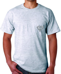 Thumbnail for Superman 'Play like' : Volleyball Logo on Ash Grey Colored Pocket Tshirt - TshirtNow.net - 2