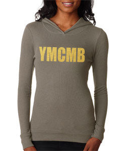 Womens Ymcmb Soft Thermal Hoodie With Gold Print - TshirtNow.net - 2