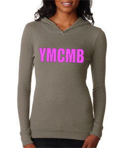 Womens Young Money YMCMB Soft Thermal Hoodie With Pink Print - TshirtNow.net - 2