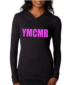 Womens Young Money YMCMB Soft Thermal Hoodie With Pink Print - TshirtNow.net - 3