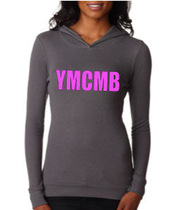 Womens Young Money YMCMB Soft Thermal Hoodie With Pink Print - TshirtNow.net - 4