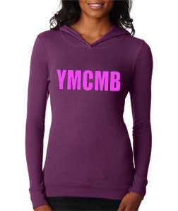 Womens Young Money YMCMB Soft Thermal Hoodie With Pink Print - TshirtNow.net - 1
