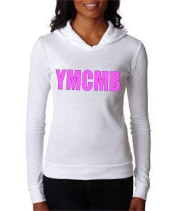 Womens Young Money YMCMB Soft Thermal Hoodie With Pink Print - TshirtNow.net - 5