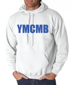Ymcmb Hoodie: White With Blue Print - TshirtNow.net - 1
