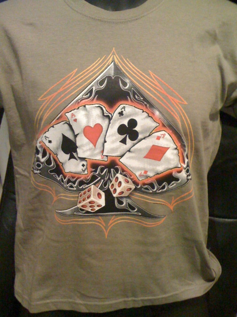 Aces & Dice Tshirt: Light Brown Colored Tshirt - TshirtNow.net - 2