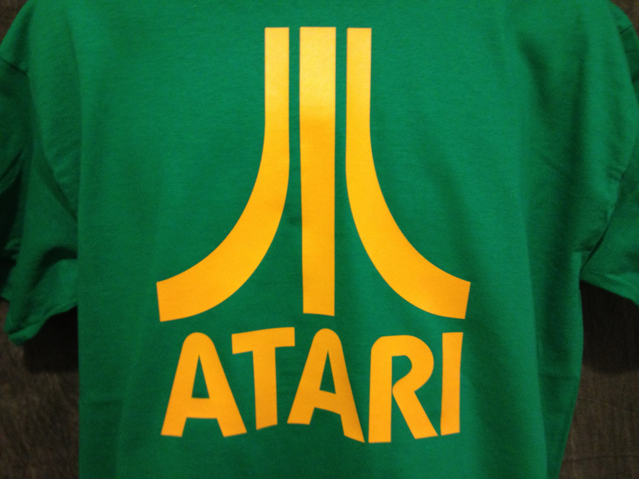 Atari Logo Tshirt: Green With Yellow Print - TshirtNow.net - 2