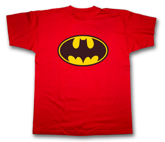 Batman Two Color Classic Logo on Red Tshirt - TshirtNow.net