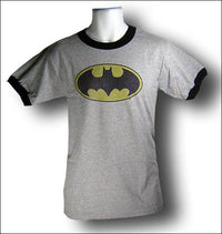 Thumbnail for Batman Logo Heather Grey Ringer Tshirt - TshirtNow.net - 1