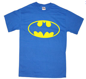 Batman One Color Classic Logo on Light Blue Tshirt - TshirtNow.net