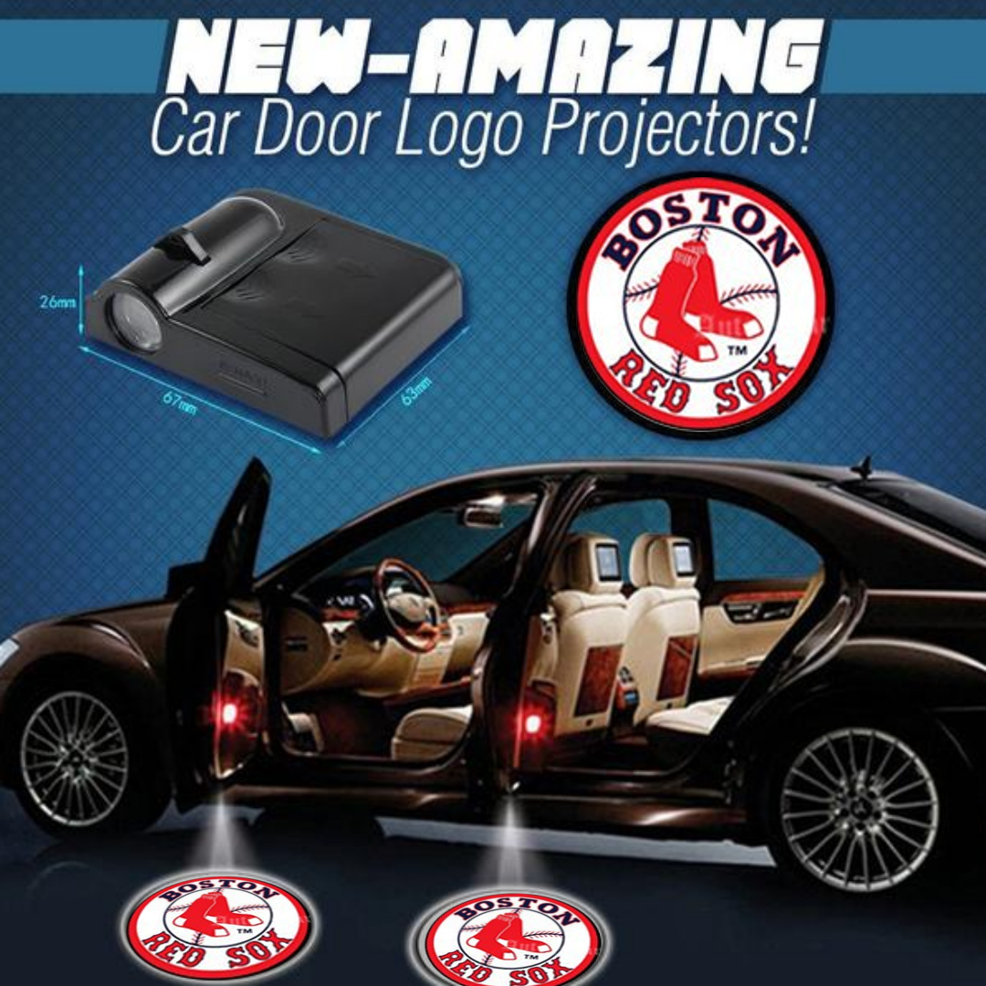 2 MLB BOSTON RED SOX WIRELESS LED CAR DOOR PROJECTORS
