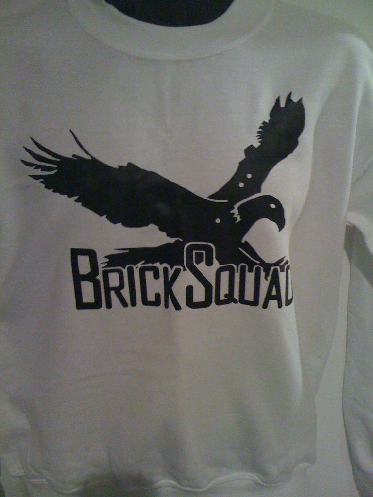 Brick Squad Tshirt: White With Black Print - TshirtNow.net - 2