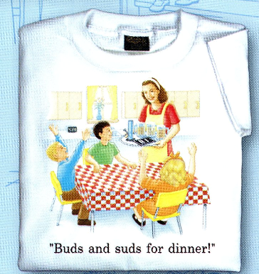 Childhood Buds and Suds for Dinner Adult White Tshirt - TshirtNow.net - 2