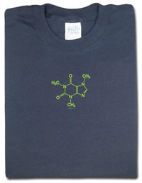 Thumbnail for Caffeine Molecule Tshirt: Black With White Print - TshirtNow.net