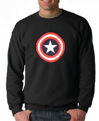 Thumbnail for OFFICIALLY LICENSED Captain America Shield Logo Black Crewneck Sweatshirt - TshirtNow.net