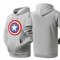 Thumbnail for Captain America Shield Logo Ash Colored Hoodie Sweatshirt - TshirtNow.net - 1
