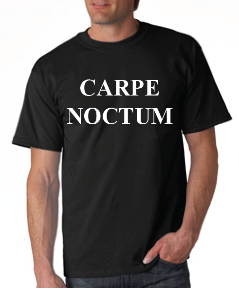 Carpe Noctum Tshirt: Black With White Print - TshirtNow.net
