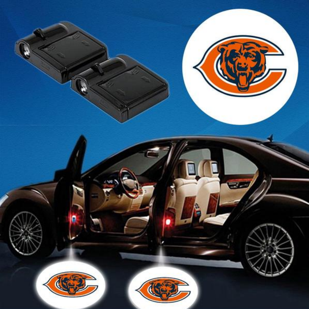2 NFL CHICAGO BEARS WIRELESS LED CAR DOOR PROJECTORS