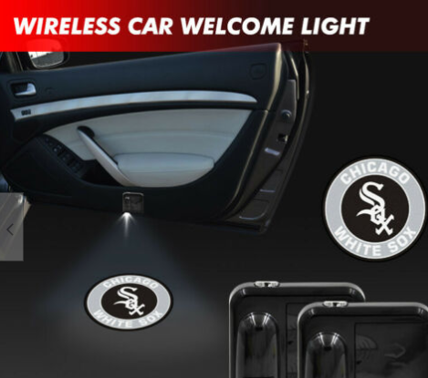 2 MLB CHICAGO WHITE SOX WIRELESS LED CAR DOOR PROJECTORS