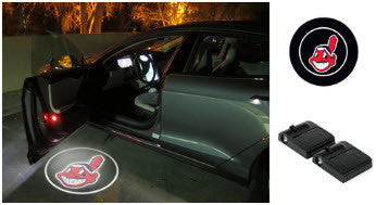 2 MLB Cleveland Indians Wireless LED Car Door Projectors