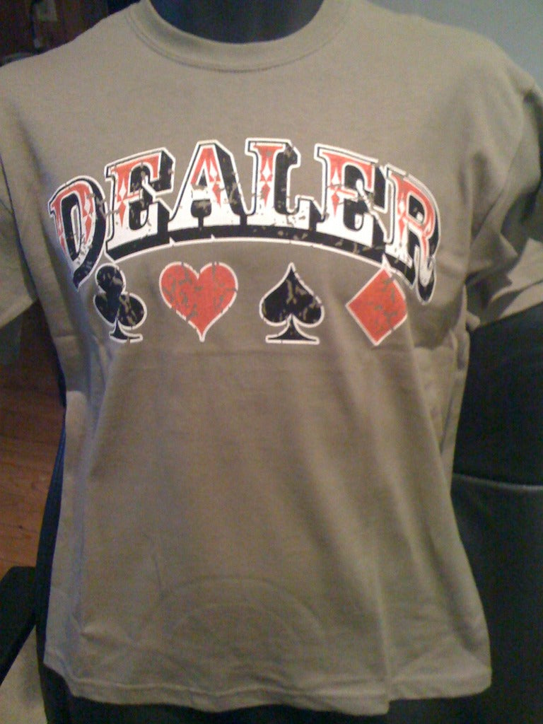 Poker Dealer Tshirt: Light Brown Colored Tshirt - TshirtNow.net - 1