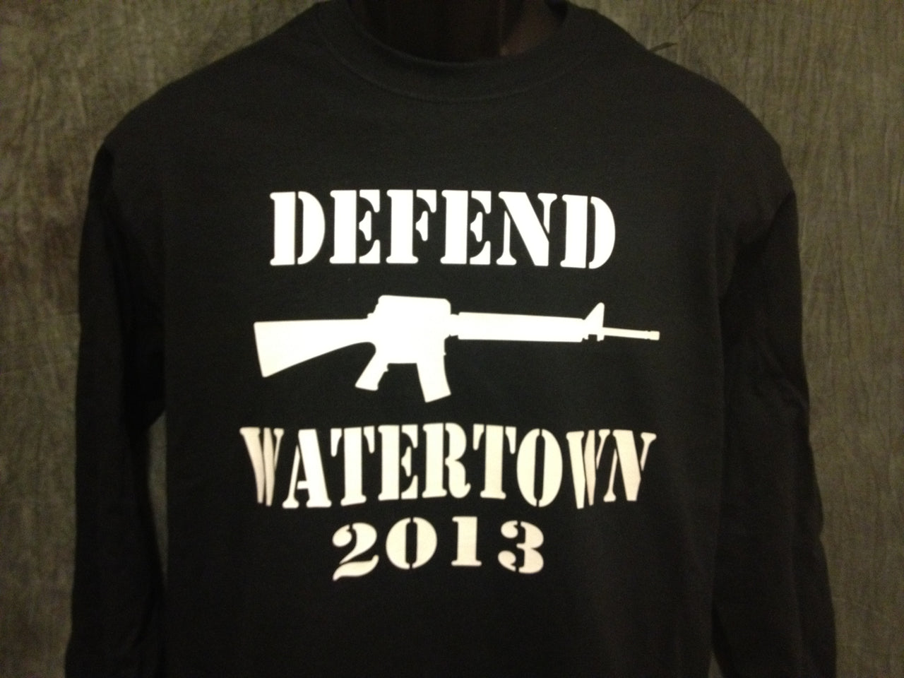 Defend Watertown 2013 Longsleeve Tshirt: Black With White Print - TshirtNow.net - 3