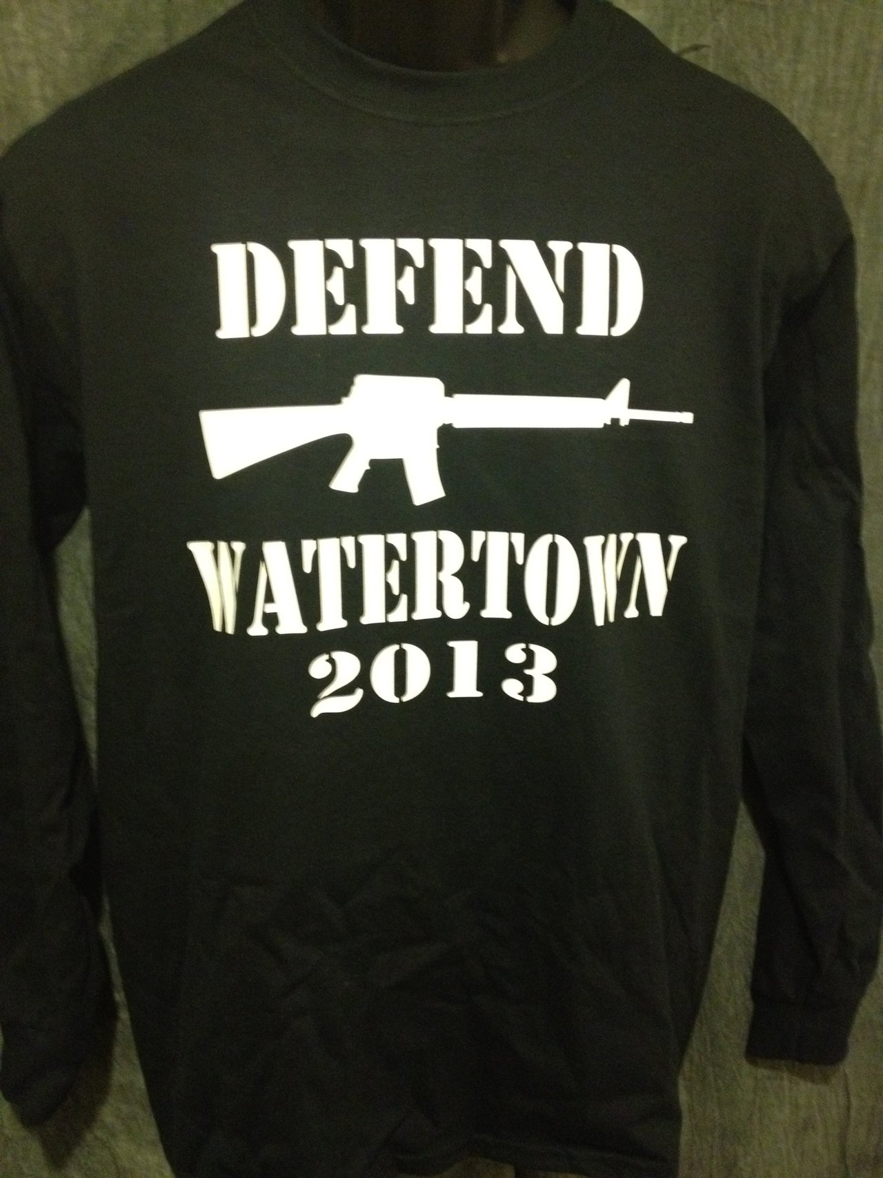 Defend Watertown 2013 Longsleeve Tshirt: Black With White Print - TshirtNow.net - 1
