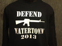 Thumbnail for Defend Watertown 2013 Longsleeve Tshirt: Black With White Print - TshirtNow.net - 4