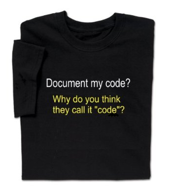 Document my Code? isn't That Why They Call it Code? Tshirt: Black With White Print - TshirtNow.net