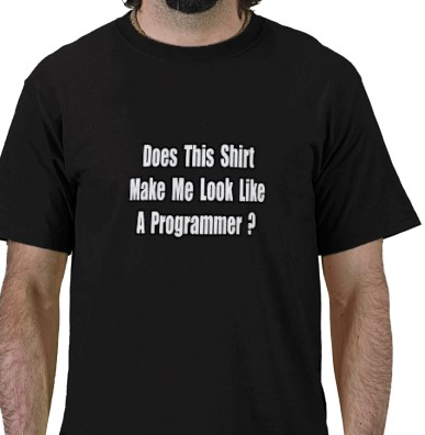 Does This Shirt Make Me Look Like A Programmer Tshirt: Black With White Print - TshirtNow.net - 1