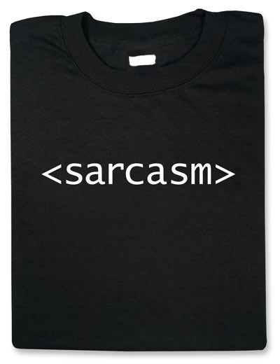 Sarcasm Html Tag Black Tshirt With White Print - TshirtNow.net - 1