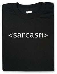 Thumbnail for Sarcasm Html Tag Black Tshirt With White Print - TshirtNow.net - 1