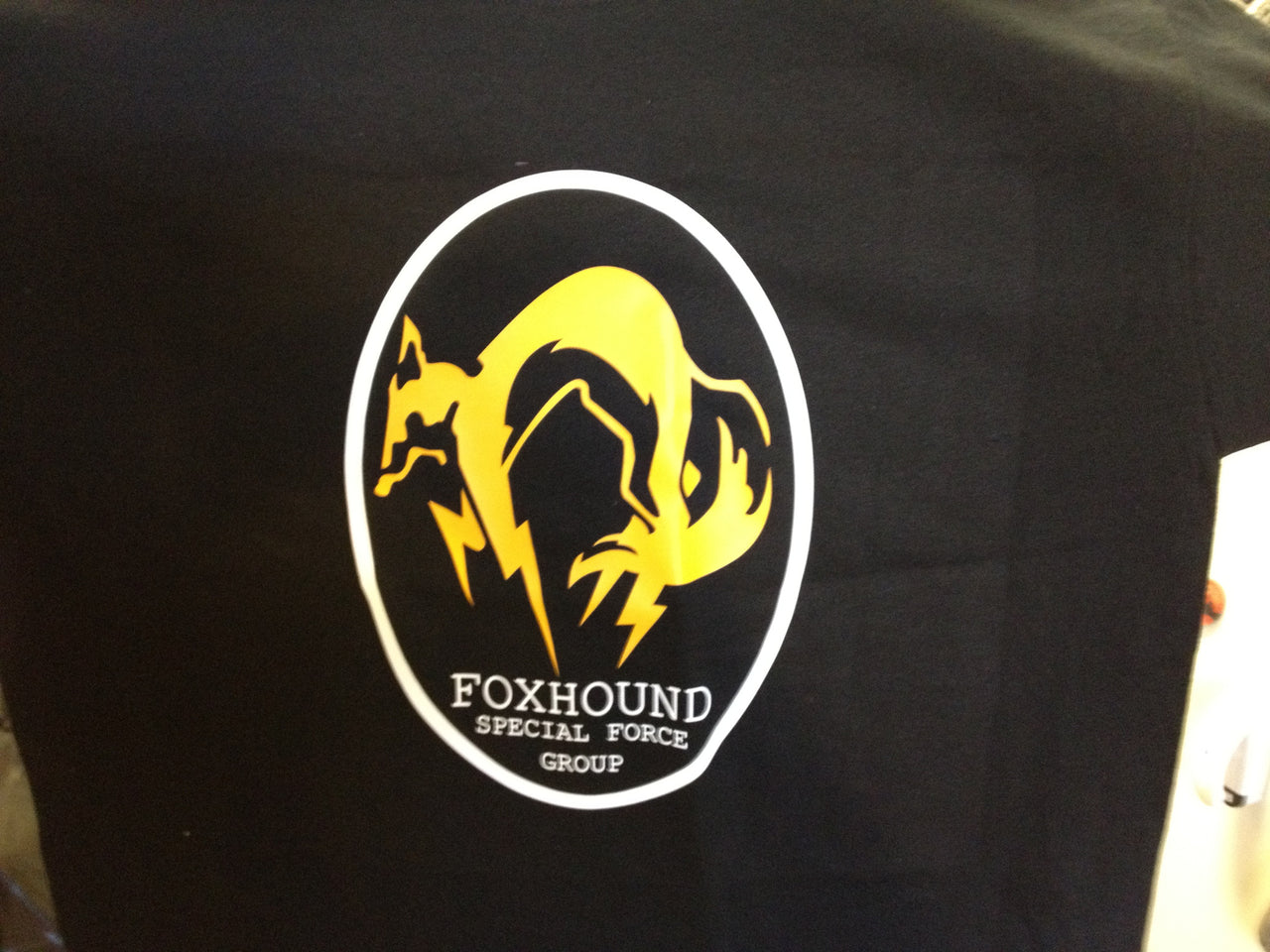 Metal Gear Solid Fox Hound Special Force Group Tshirt: Black With Yellow and White Print - TshirtNow.net - 3