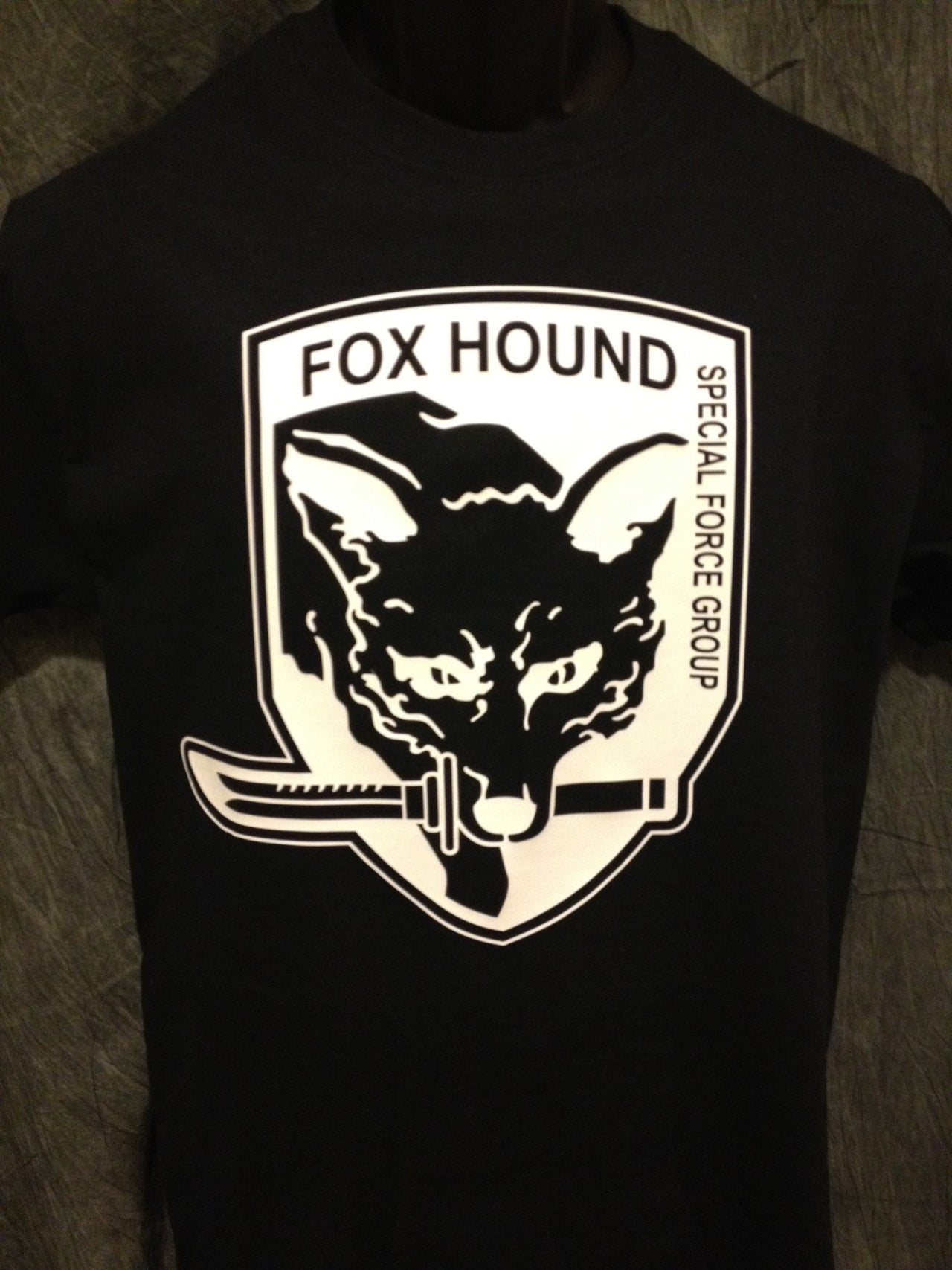 Metal Gear Solid Foxhound Tshirt: Black With White Print - TshirtNow.net - 3