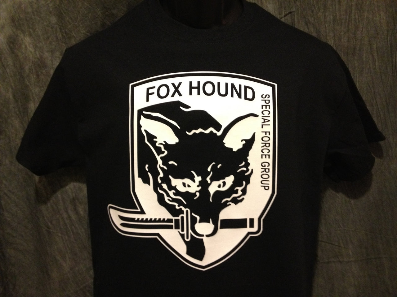 Metal Gear Solid Foxhound Tshirt: Black With White Print - TshirtNow.net - 2