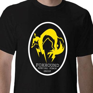 Metal Gear Solid Fox Hound Special Force Group Tshirt: Black With Yellow and White Print - TshirtNow.net - 1