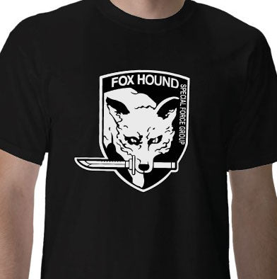 Metal Gear Solid Foxhound Tshirt: Black With White Print - TshirtNow.net - 1