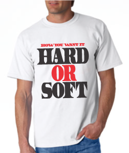 The Connect 'Hard Or Soft' Tshirt: White With Red and Black Print - TshirtNow.net