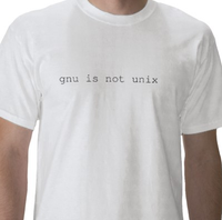 Thumbnail for Gnu is Not Unix Tshirt: White With Black Print - TshirtNow.net