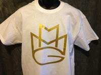 Thumbnail for Maybach Music Group Tshirt: White Tshirt with Gold Print - TshirtNow.net - 1