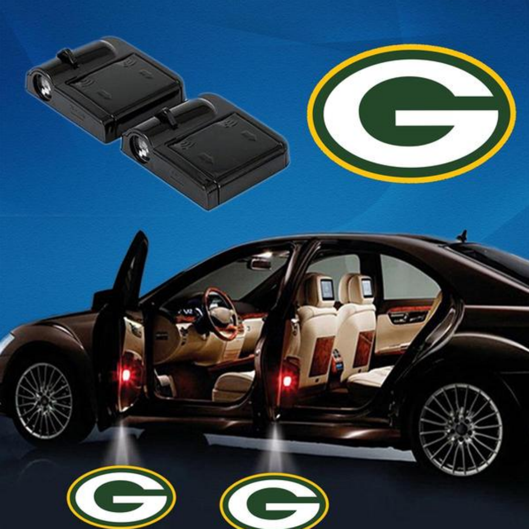 2 NFL GREEN BAY PACKERS WIRELESS LED CAR DOOR PROJECTORS