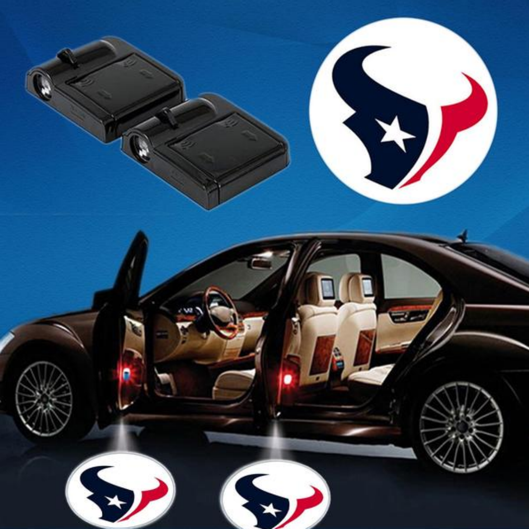 2 NFL HOUSTON TEXANS WIRELESS LED CAR DOOR PROJECTORS