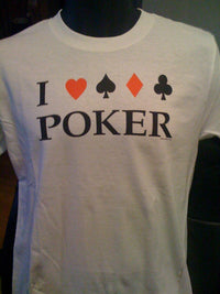 Thumbnail for I [Love] Poker Tshirt: White Colored Tshirt - TshirtNow.net - 2