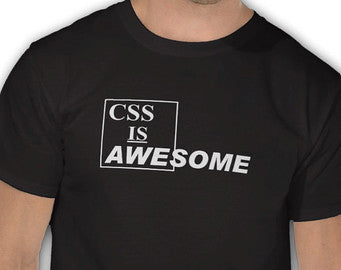 Css is Awesome Black Tshirt White Print - TshirtNow.net