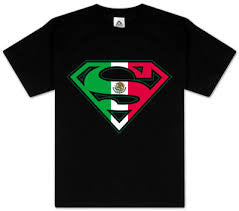 Superman Mexican Flag Logo Black Tshirt - TshirtNow.net - 1