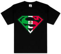 Thumbnail for Superman Mexican Flag Logo Black Tshirt - TshirtNow.net - 1