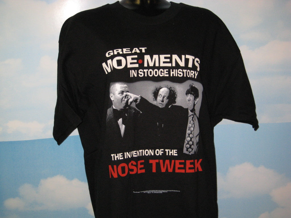 Three Stooges Nose Tweek Adult Black Size XL Extra Large Tshirt - TshirtNow.net - 2