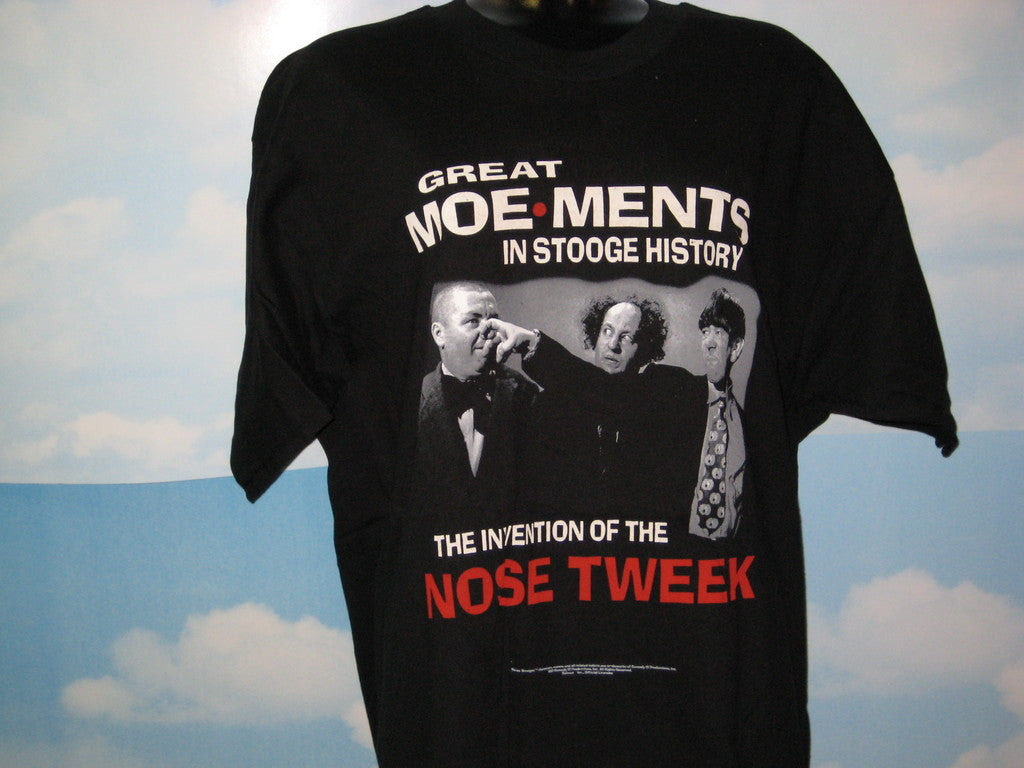 Three Stooges Nose Tweek Adult Black Size XL Extra Large Tshirt - TshirtNow.net - 3